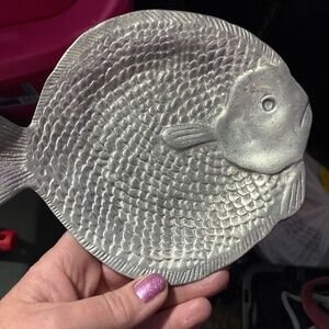 Arthur’s court rare aluminum fish plate